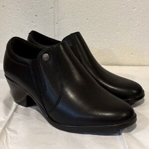 Collections by Clark’s black leather booties with zipper sides